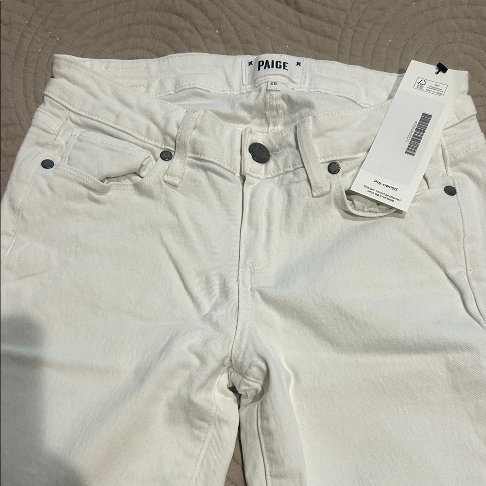PAIGE Women's Cream Skinny Jeans